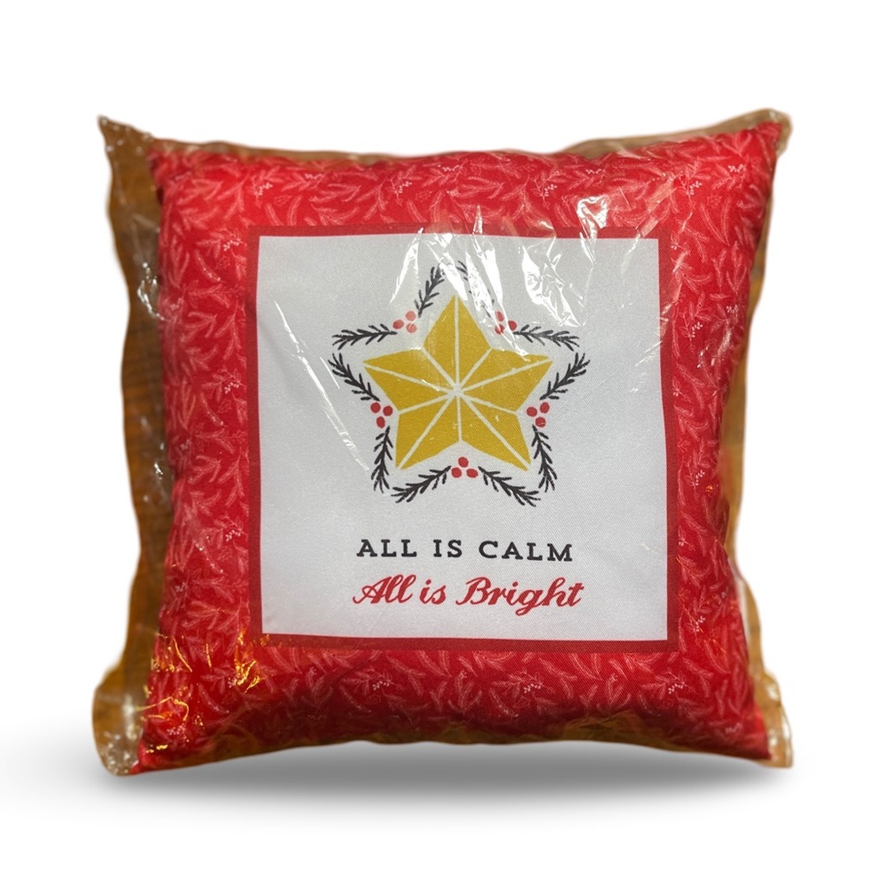 NEW All Is Calm All Is Bright Decorative Christmas Pillow